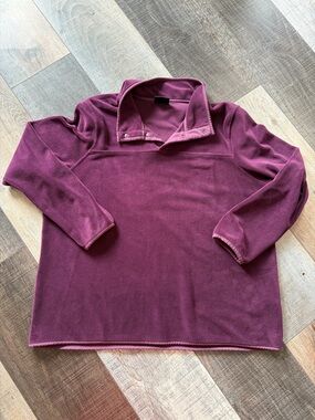32 Degrees Heat Plum Fleece Pullover XL Snap Neck Long Sleeve